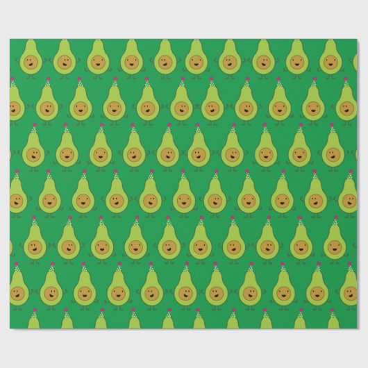 Avocado Schattige 1e Verjaardag Verpakking Papier (Vlak)