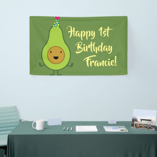Avocado Schattige 1e verjaardagsfeestje Banner Dec (Beurs)