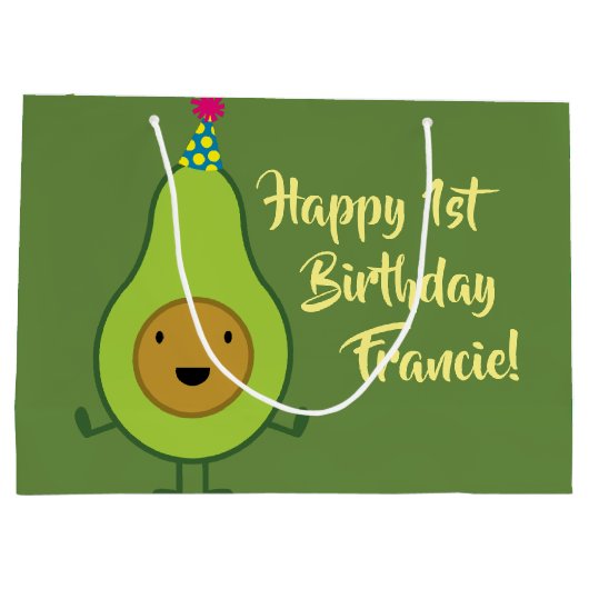 Avocado Schattige Guacamole1st Verjaardagscadeauza Groot Cadeauzakje (Achterkant)