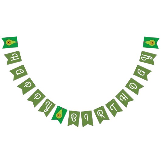 Avocado Schattige Happy Birthday Bunting Banner (Alle)