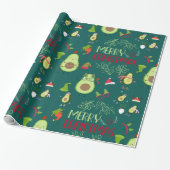 Avocado schattige kerst cadeaupapier (Uitgerold)