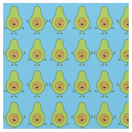 Avocado Schattige Kinderen Cartoon Stof (Close Up)
