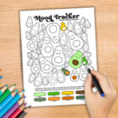 Avocado Schattige Mood Tracker Daily Moods Trackin Notitieblok