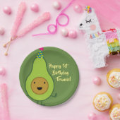 Avocado Schattigee 1e Verjaardag Borden Papieren Bordje (Feest)