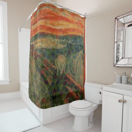 Avocado Scream Fine Art Vegan Spoof Douchegordijn (In situ)