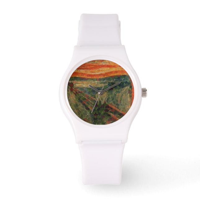 Avocado Scream Fine Art Vegan Spoof Horloge (Voorkant)