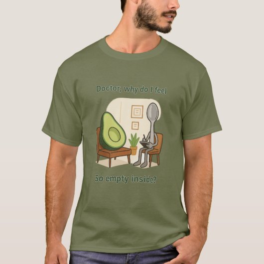 Avocado Seeks Help From Spoon Therapist T-shirt (Voorkant)