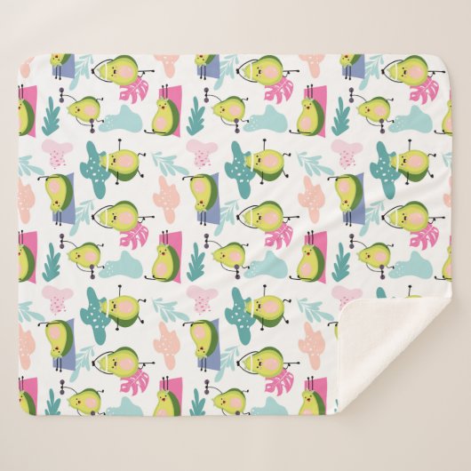 Avocado Sherpa Blanket Deken (Voorkant (horizontaal))