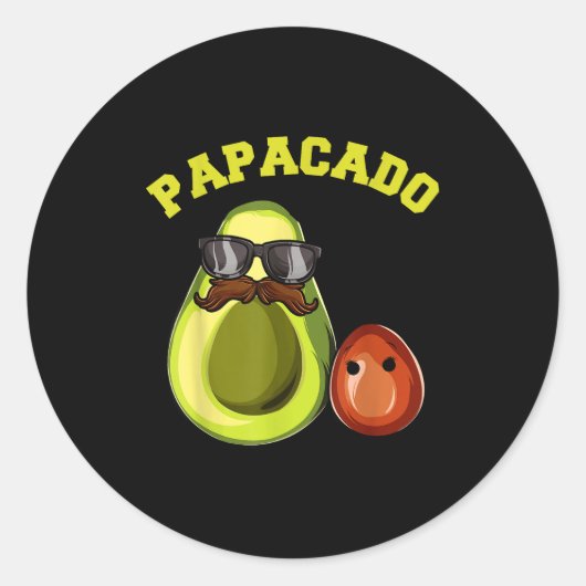 Avocado Shirt For Men, Papacado Pregnancy Announce Ronde Sticker (Voorkant)