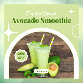 Avocado Smoothie Shop Promo % korting op maat make Raamsticker (Vel 3)
