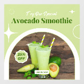 Avocado Smoothie Shop Promo % korting op maat make Raamsticker (Vel)