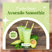 Avocado Smoothie Shop Promo % korting op maat make Raamsticker (Vel 2)