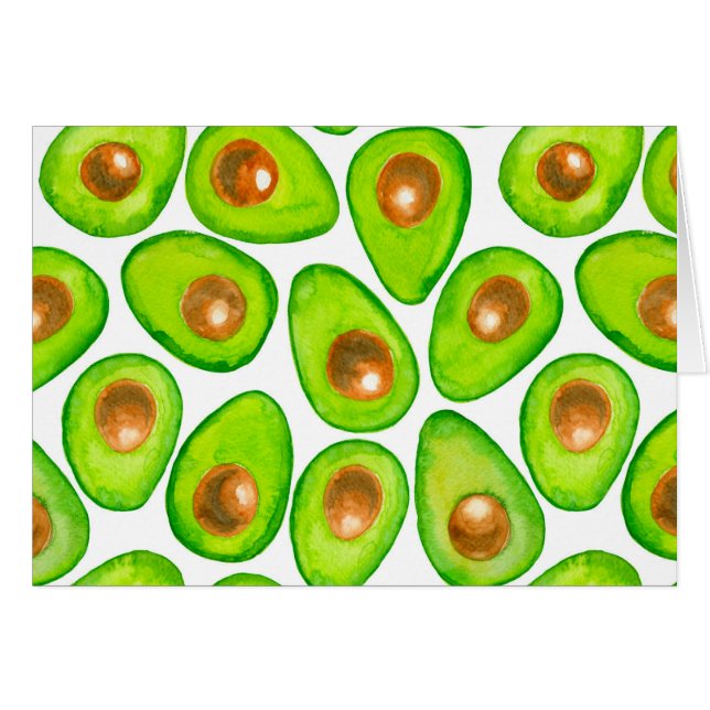 Avocado snijdt waterverf (Voorkant Horizontaal)