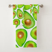 Avocado snijdt waterverf bad handdoek (Insitu)
