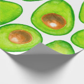 Avocado snijdt waterverf cadeaupapier (Hoek)