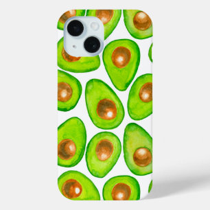 Avocado snijdt waterverf iPhone 15 case