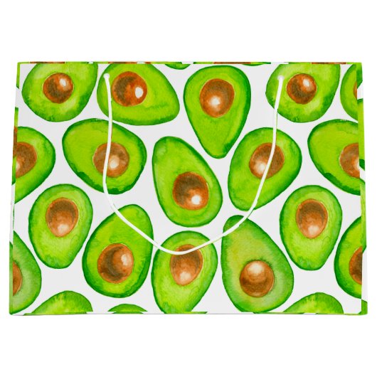 Avocado snijdt waterverf groot cadeauzakje (Voorkant)