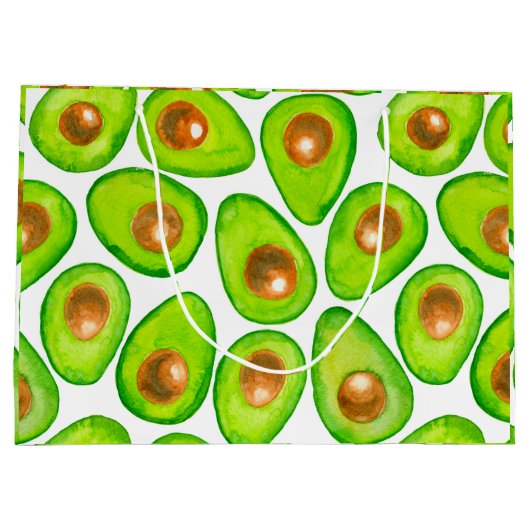Avocado snijdt waterverf groot cadeauzakje (Achterkant)