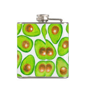 Avocado snijdt waterverf heupfles (Achterkant)