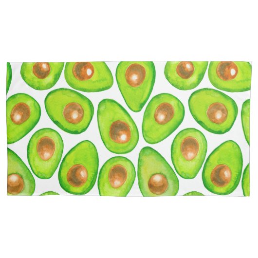 Avocado snijdt waterverf kussensloop (Voorkant-Links)
