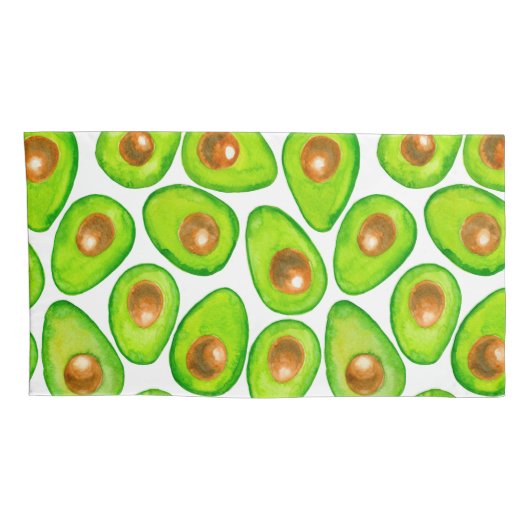 Avocado snijdt waterverf kussensloop (Achterkant-Rechts)