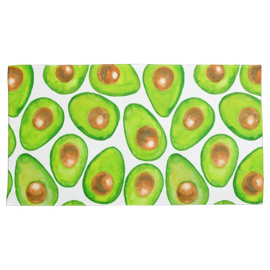 Avocado snijdt waterverf kussensloop (Voorkant-Rechts)