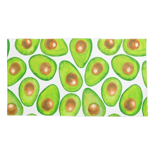 Avocado snijdt waterverf kussensloop (Achterkant-Links)