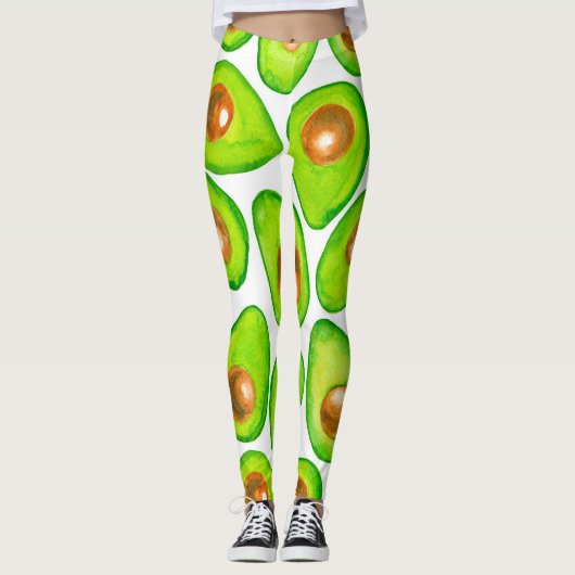 Avocado snijdt waterverf leggings (Voorkant)