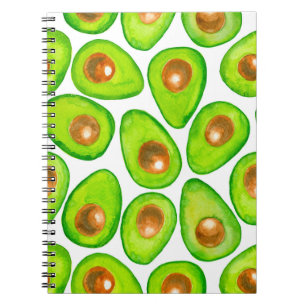 Avocado snijdt waterverf notitieboek