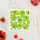 Avocado snijdt waterverf servet (Insitu)