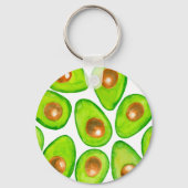 Avocado snijdt waterverf sleutelhanger (Voorkant)