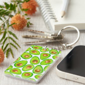 Avocado snijdt waterverf sleutelhanger (Voorkant Rechts)
