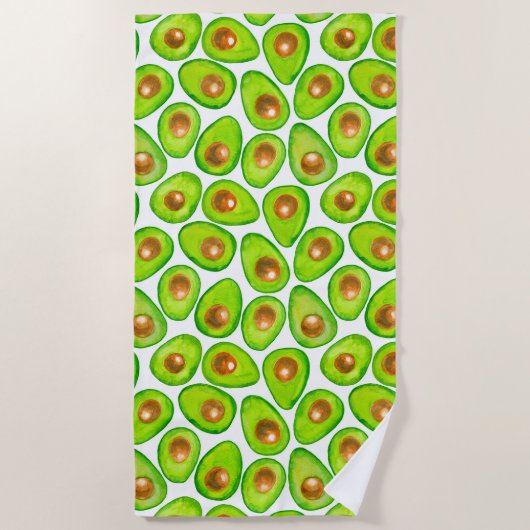 Avocado snijdt waterverf strandlaken (Voorkant)