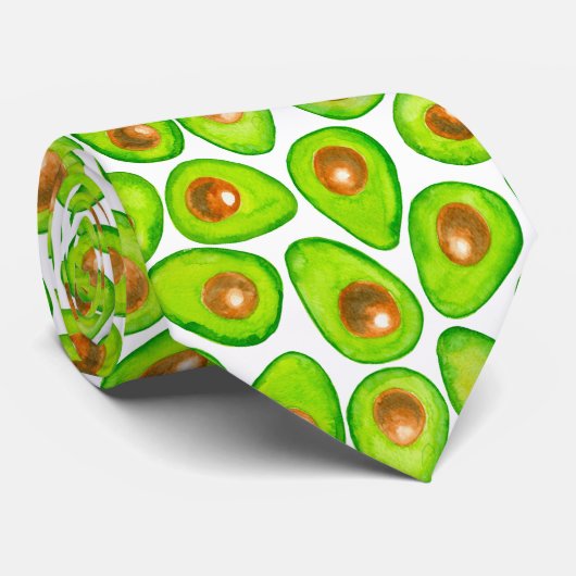 Avocado snijdt waterverf stropdas (Opgerold)