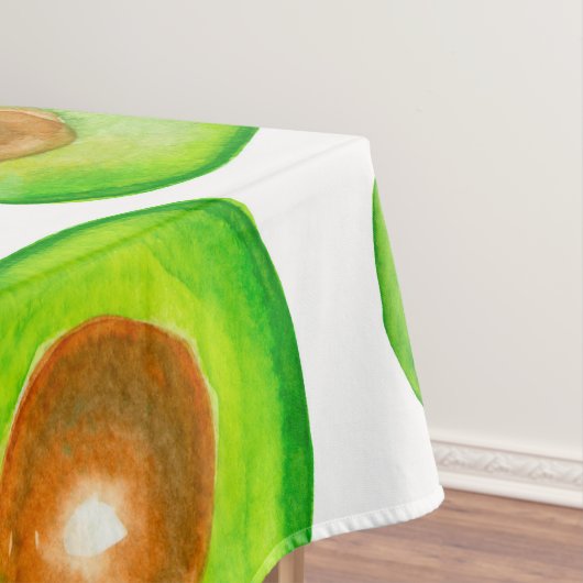 Avocado snijdt waterverf tafelkleed (Voorbeeld)
