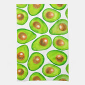 Avocado snijdt waterverf theedoek (Verticaal)