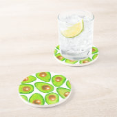 Avocado snijdt waterverf zandsteen onderzetter (Zijkant)