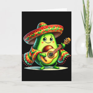 Avocado Sombrero Gitaar Cinco De Mayo Jongens Kind Kaart