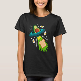Avocado Spaceship Launch Surreal Breakfast T-shirt