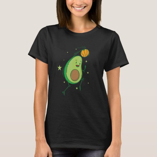 Avocado Speelt Basketbal T-shirt (Voorkant)