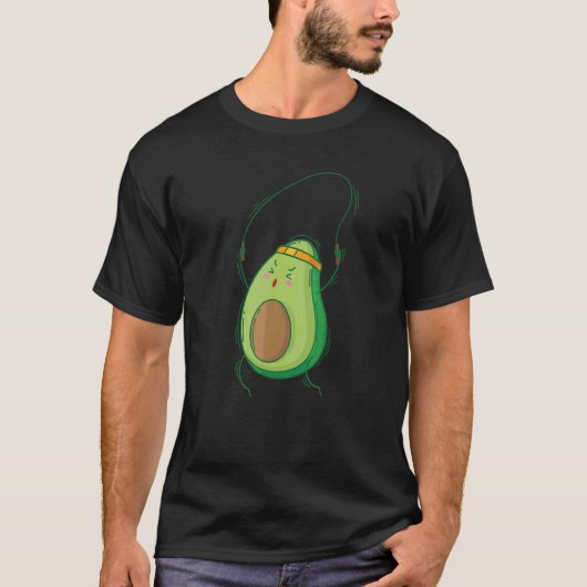 Avocado springt met een springtouw t-shirt (Voorkant)