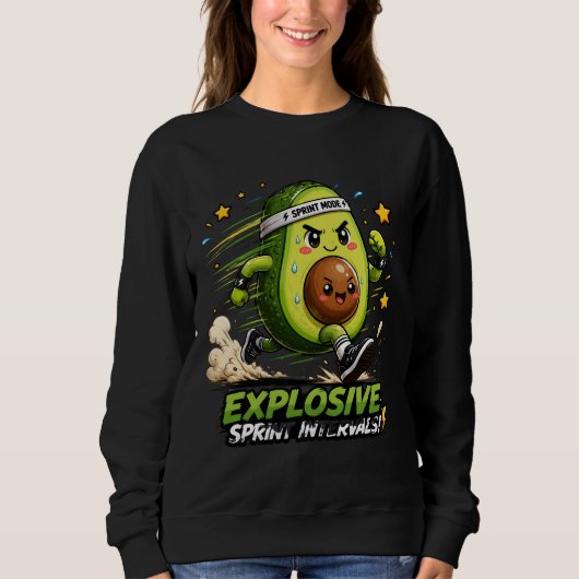 Avocado Sprint Mode Cardio Hardloper Fitness T-shi Trui (Voorkant)
