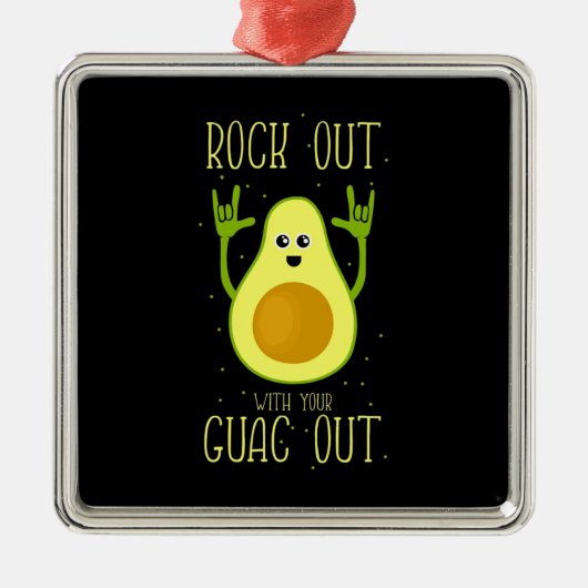 Avocado steekt uit met jouw Guac uit Metalen Ornament (Voorkant)