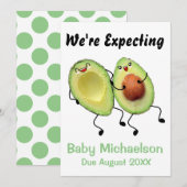 Avocado stel zwangerschaps aankondiging (Voorkant / Achterkant)