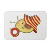 Avocado strandmeisje met zon-pet en zwemring badmat (Voorkant)