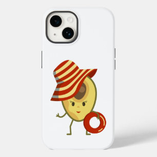 Avocado strandmeisje met zon-pet en zwemring Case-Mate iPhone 14 hoesje