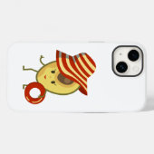 Avocado strandmeisje met zon-pet en zwemring Case-Mate iPhone case (Achterkant (horizontaal))