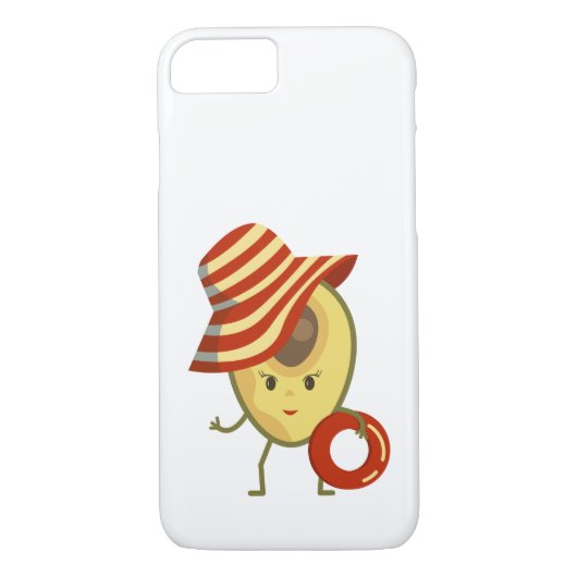 Avocado strandmeisje met zon-pet en zwemring Case-Mate iPhone case (Achterkant)