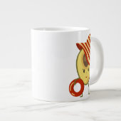 Avocado strandmeisje met zon-pet en zwemring grote koffiekop (Voorkant rechts)