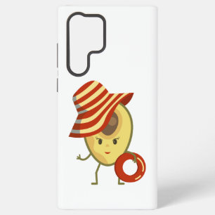 Avocado strandmeisje met zon-pet en zwemring samsung galaxy hoesje